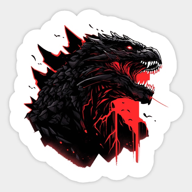 godzilla Sticker by piratesnow